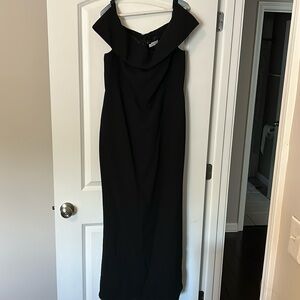 Calvin Klein Formal Off the Shoulder Dress in Black